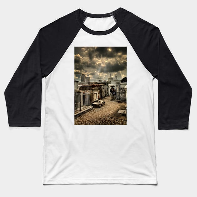 Cloudy Day at St. Louis Cemetery Baseball T-Shirt by MountainTravel